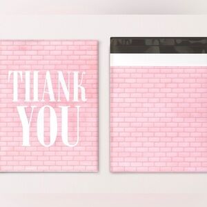 Pink Brick Design Thank You polymailers